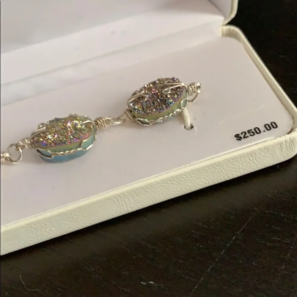 Kohl’s genuine druzy sterling silver bracelet.